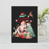 Invitation Joyeux Noël Festive 2024 Père Noël (Debout devant)