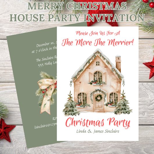 Invitation Joyeux Noël Fête à la Maison 
