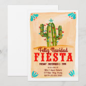 Invitation Joyeux Noël Fête Cactus sur tableau noir Invitatio (Devant / Derrière)