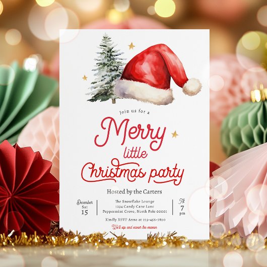 Invitation Joyeux Noël Fête Cocktail