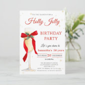 Invitation Joyeux Noël fête d'anniversaire (Debout devant)