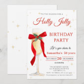 Invitation Joyeux Noël fête d'anniversaire (Devant / Derrière)