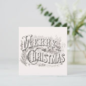 Invitation Joyeux Noël, Fête de Noël Vintage (Debout devant)