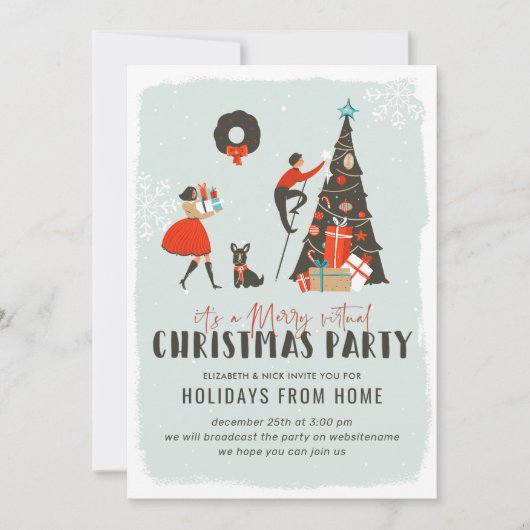 Invitation Joyeux Noël | Fête de Noël virtuelle (Devant)