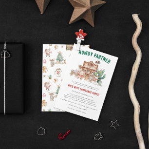 Invitation Joyeux Noël Fête de vacances western amusante