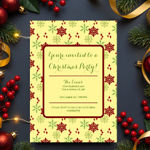 Invitation Joyeux Noël Fêtes Flocons de neige