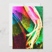 Invitation Joyeux Noël Fiesta sur fond rose et vert Sarape (Dos)