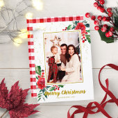 Invitation Joyeux Noël Fleurs rouges Fêtes Photo