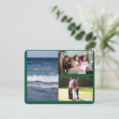 Invitation Joyeux Noël Floride Blanc brillant Police (Debout devant)