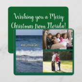 Invitation Joyeux Noël Floride Blanc brillant Police (Devant / Derrière)