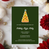 Joyeux Noël Fun Green Christmas Pizza Party