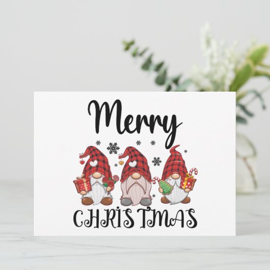 Invitation Joyeux Noël Gnomies Gnomes de Noël (Debout devant)