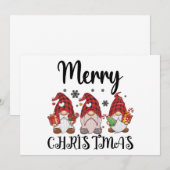 Invitation Joyeux Noël Gnomies Gnomes de Noël (Devant / Derrière)