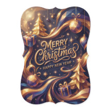 Joyeux Noël Heure Dorée Géométrique Élégant