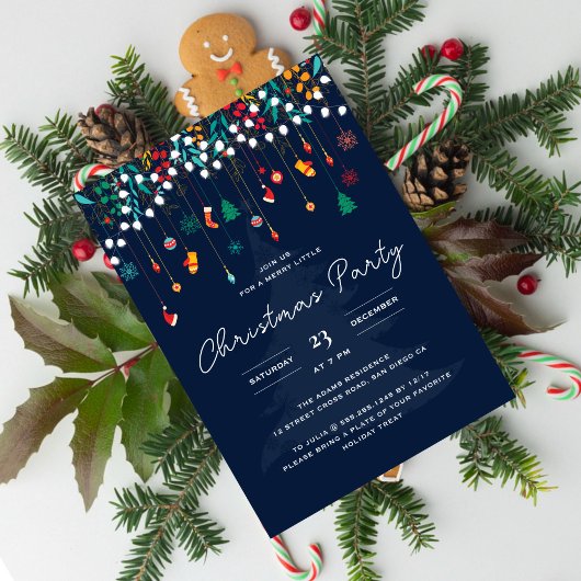 Invitation Joyeux Noël Hiver Bas Fête Fête