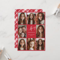 Joyeux Noël huit design multi photo rouge