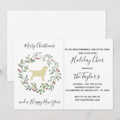 Invitation Joyeux Noël Joyeux Labrador Joyeux Labrador Retrie (Devant / Derrière)