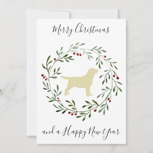 Invitation Joyeux Noël Joyeux Labrador Joyeux Labrador Retrie (Devant)