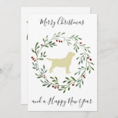 Invitation Joyeux Noël Joyeux Labrador Joyeux Labrador Retrie (Devant / Derrière)