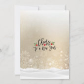 Invitation Joyeux Noël Joyeux Nouvel An Fête Holly Wreath (Dos)