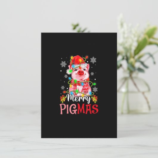 Invitation Joyeux Noël Joyeux Pigmas mignonne Cochon Funny No (Debout devant)