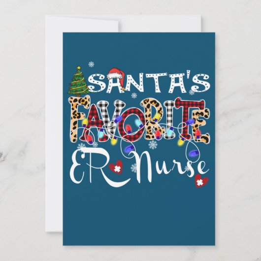 Invitation Joyeux Noël la infirmière des urgences préférée du (Devant)
