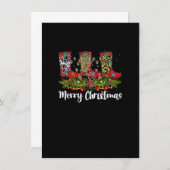 Invitation Joyeux Noël Leopard Cowboy Boot Western Père Noël (Devant / Derrière)