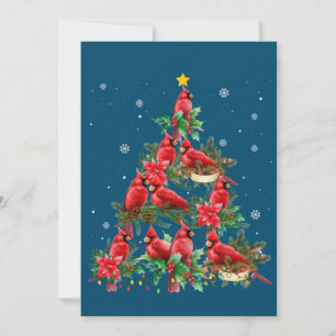 Invitation Joyeux Noël Les Amoureux des Oiseaux Cardinaux les