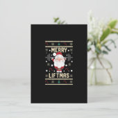 Invitation Joyeux Noël Liftmas Levant Noël Santa Claus Gym Wo (Debout devant)