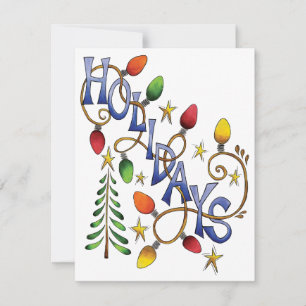 Invitation Joyeux Noël, Lumières et Étoiles avec Texte de Fêt