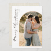 Invitation Joyeux Noël Moderne Avec Arche Photo (Devant / Derrière)