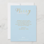 Invitation Joyeux Noël Moderne Bleu, Cloud Photo Holliday (Dos)