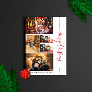 Invitation Joyeux Noël Moderne Elégant Photo de famille