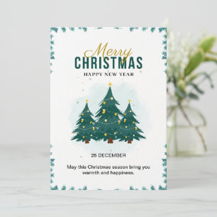 Invitation Joyeux Noël moderne et vert personnalisé