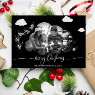 Invitation Joyeux Noël Moderne Nuage Noir Photo Holliday