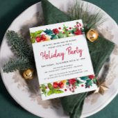 Invitation Joyeux Noël moderne Watercolor Fête de vacances