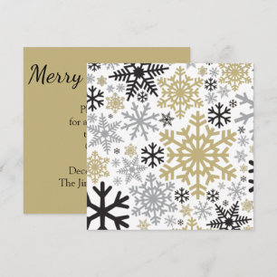 Invitation Joyeux Noël Motif Flocon de Neige Hivernal