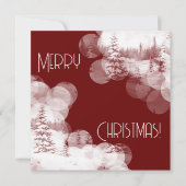 Invitation Joyeux Noël neige sapins paysage (Devant)