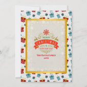 Invitation Joyeux Noël & Nouvel An cadeau arrière - plan moti (Dos)