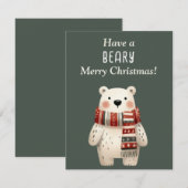 Invitation Joyeux Noël ours ! (Devant / Derrière)