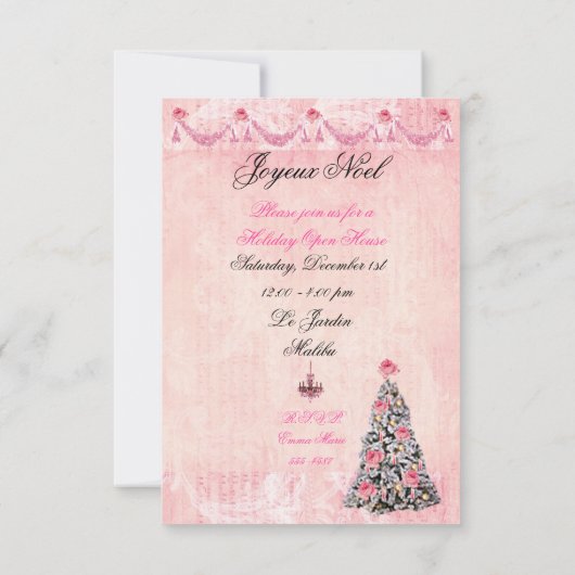 Invitation Joyeux Noël Palais de Versailles Marie Antoinette (Dos)