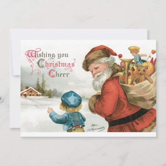 Invitation Joyeux Noël par Ellen Clapsaddle (Devant)