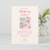 Invitation Joyeux Noël pastel (Debout devant)