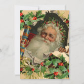 Invitation Joyeux Noël Père Noël Antique classique (Dos)