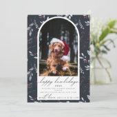 Invitation joyeux Noël Pet Arc botanique (Debout devant)