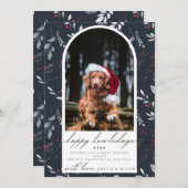 Invitation joyeux Noël Pet Arc botanique (Devant / Derrière)