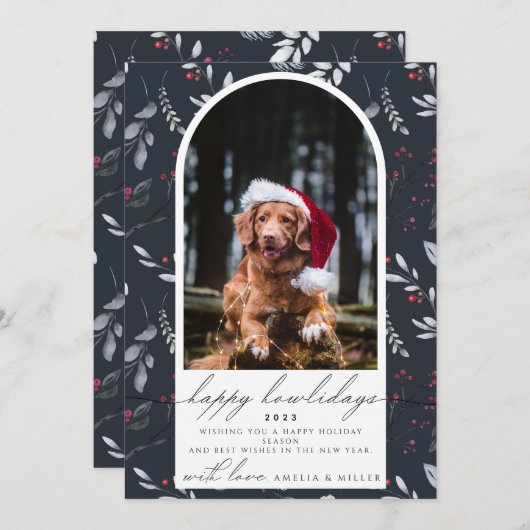 Invitation joyeux Noël Pet Arc botanique (Devant / Derrière)