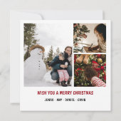 Invitation Joyeux Noël Photo de famille (Dos)