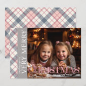 Invitation Joyeux Noël Photo de famille (Devant / Derrière)