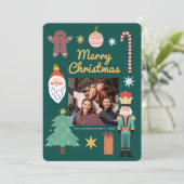 Invitation Joyeux Noël Photo de famille (Debout devant)